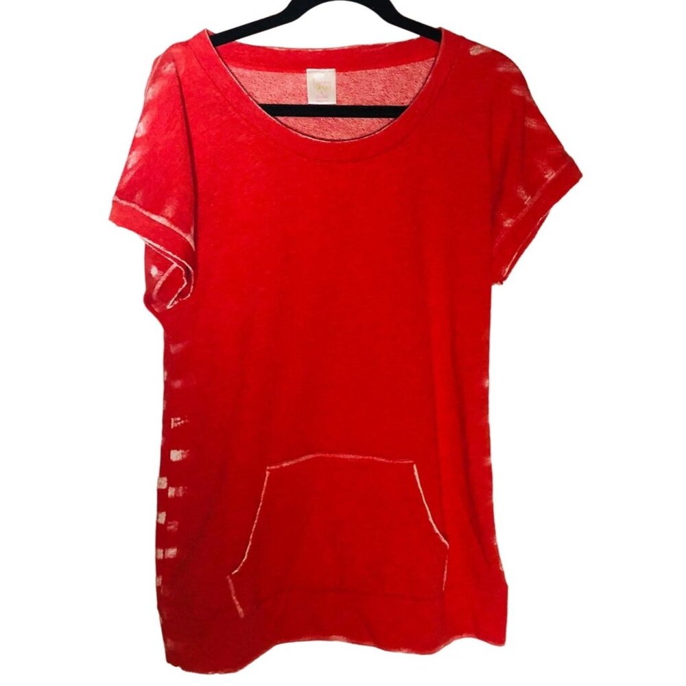 Jasmine Ginger shirt short sleeve front pocket cotton blend red large READ